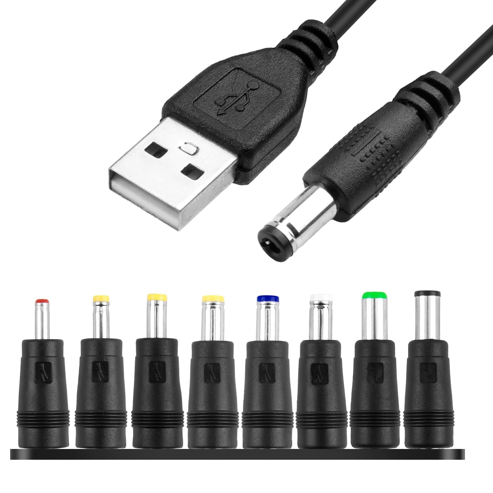 Verilux® USB to DC 5V Cable 1M Universal USB to DC Power Chager Cord Verilux® USB to DC 5V Cable 1M Universal USB to DC Power Chager Cord